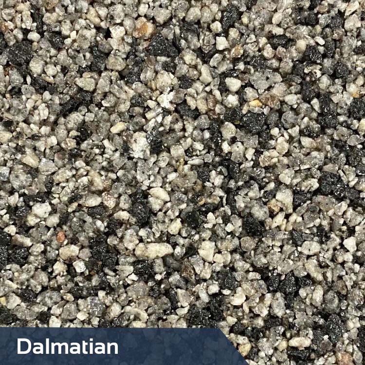 Dalmatian – 25% Black 2-5mm, 25% Nordic Grey 1-3mm, 50% Nordic Grey 2-5mm