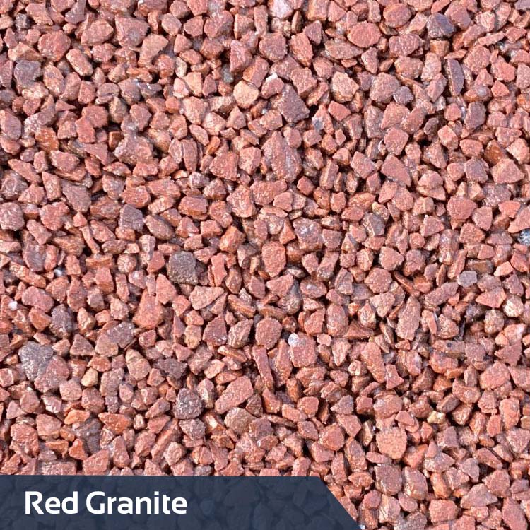 Red Granite – 75% Red Granite 2-5mm, 25% Red Granite 1-3mm